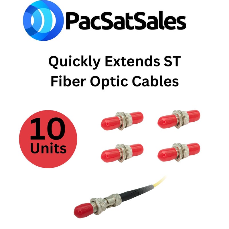 PacSatSales ST Coupler - 10 Pack - ST Fiber Optic Coupler for Extending Fiber Cables - Fiber Optic Cable Connectors with Twist and Turn Barrel Lock Mechanism - Image 3